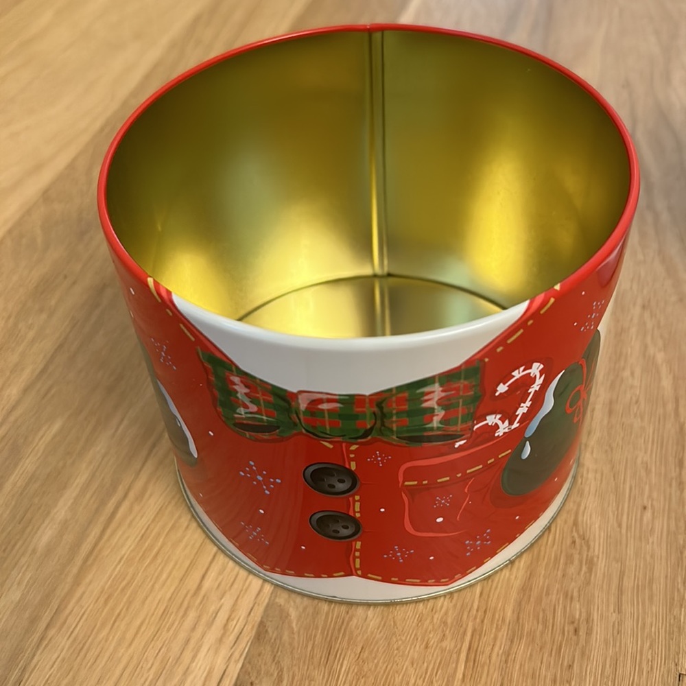The Tin Box Company Snowman Three Compartment Tin Red, Green, White, Black - Picture 5 of 13